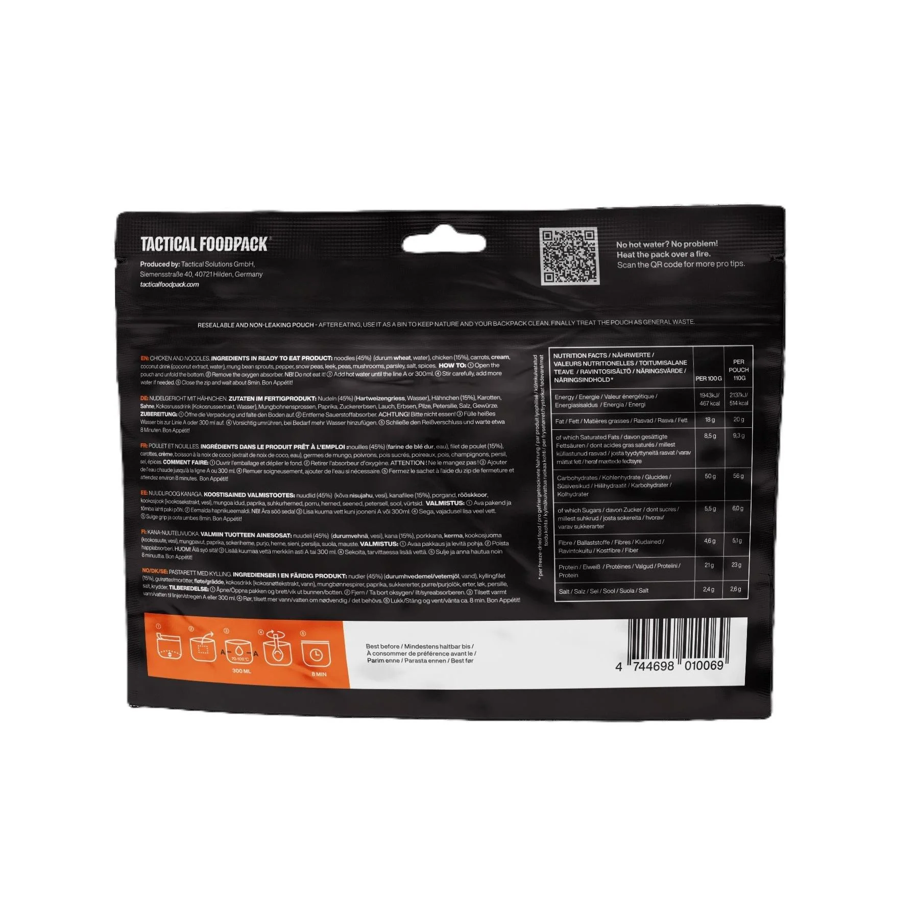 Tactical Foodpack - Kylling og Nudler, 514kcal - Image 3