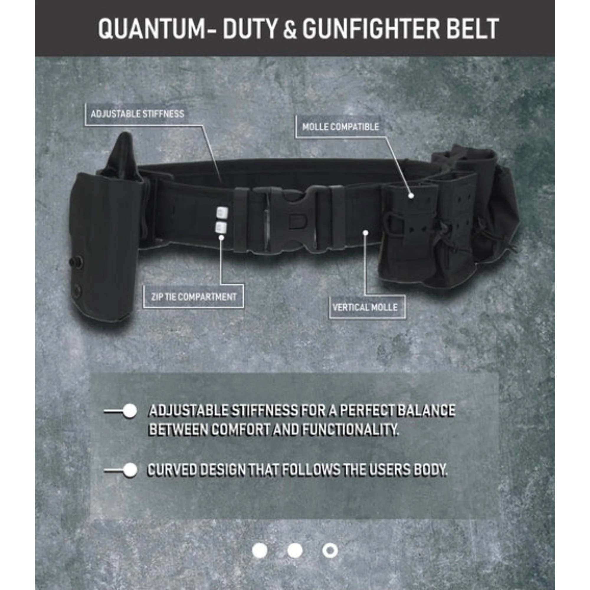 Tardigrade Tactical - Quantum Duty & Gunfighter Bælte // Sort - Plastspænde - Image 5