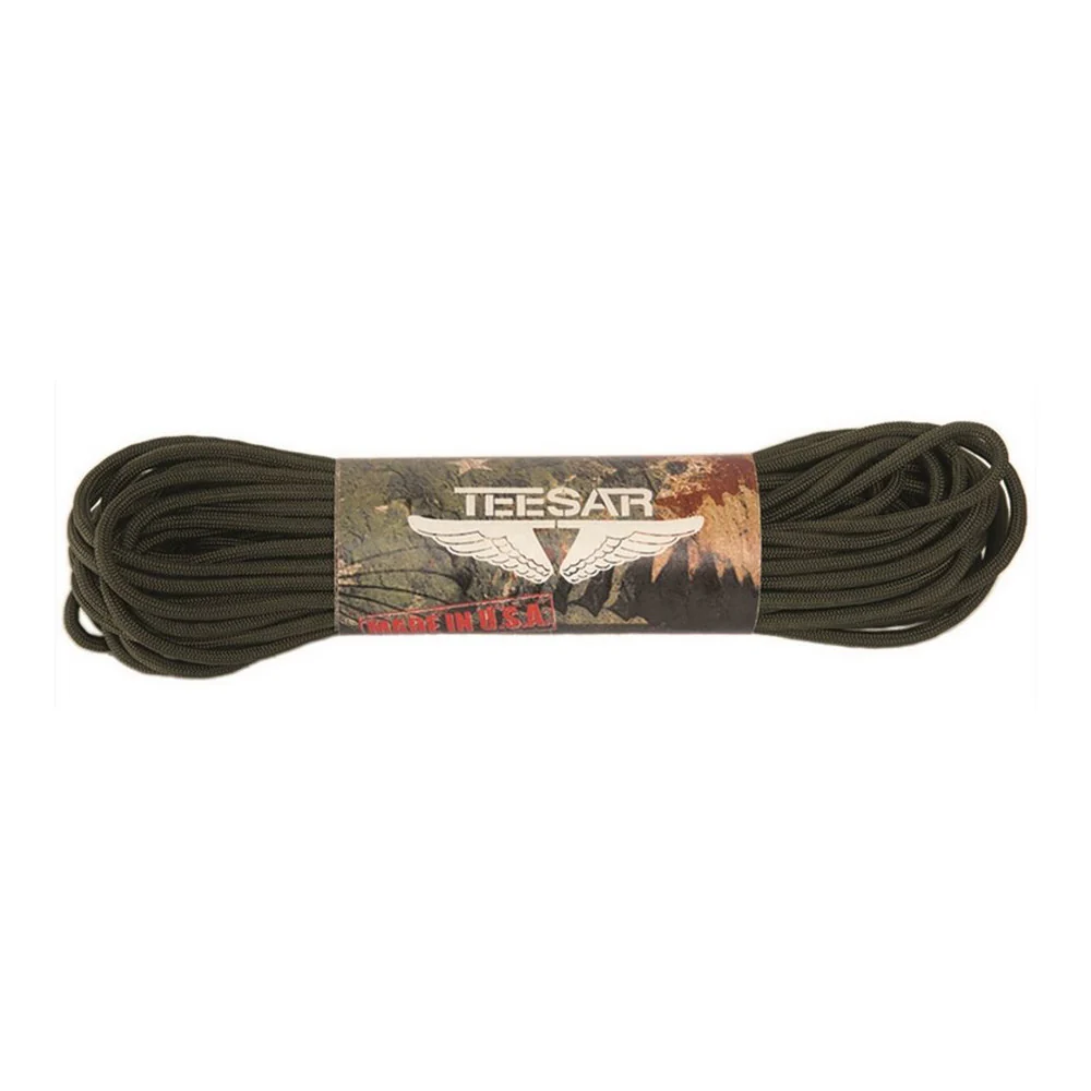 Teesar - US 550 Paracord Faldskærmssnor Olivengrøn (15 meter)