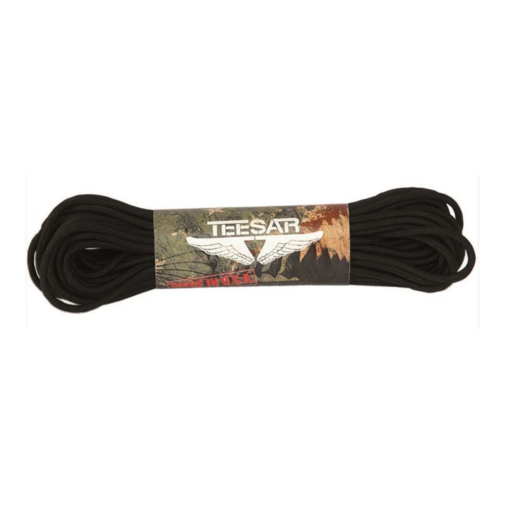 Teesar - US 550 Paracord Faldskærmssnor Sort