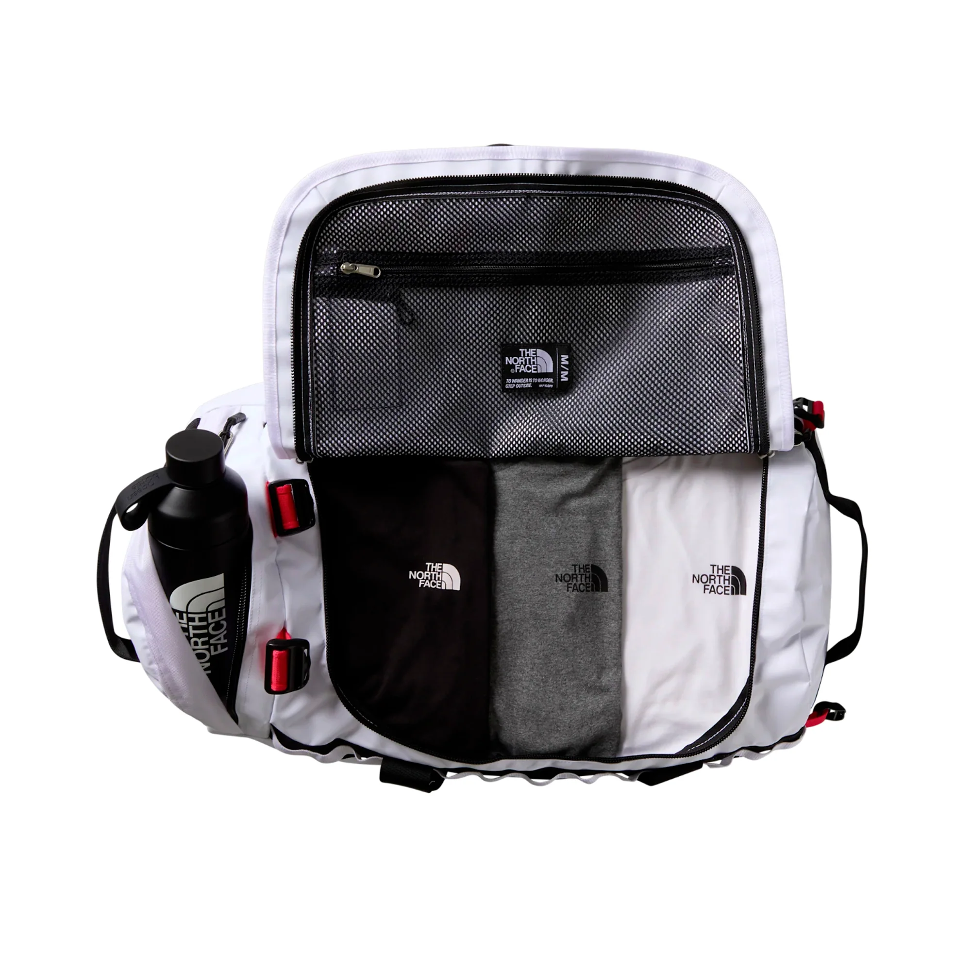 The North Face - Base Camp Duffel Bag Medium 71L // Hvid/ Rød - Image 2
