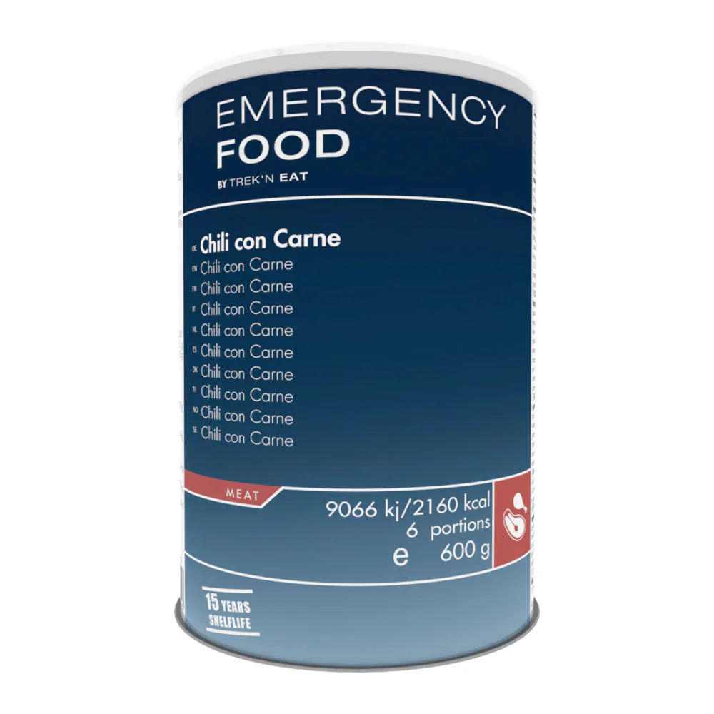 Trek'n Eat - Emergency Food Chili Con Carne, 6 Portioner, 600g (15 års holdbarhed)