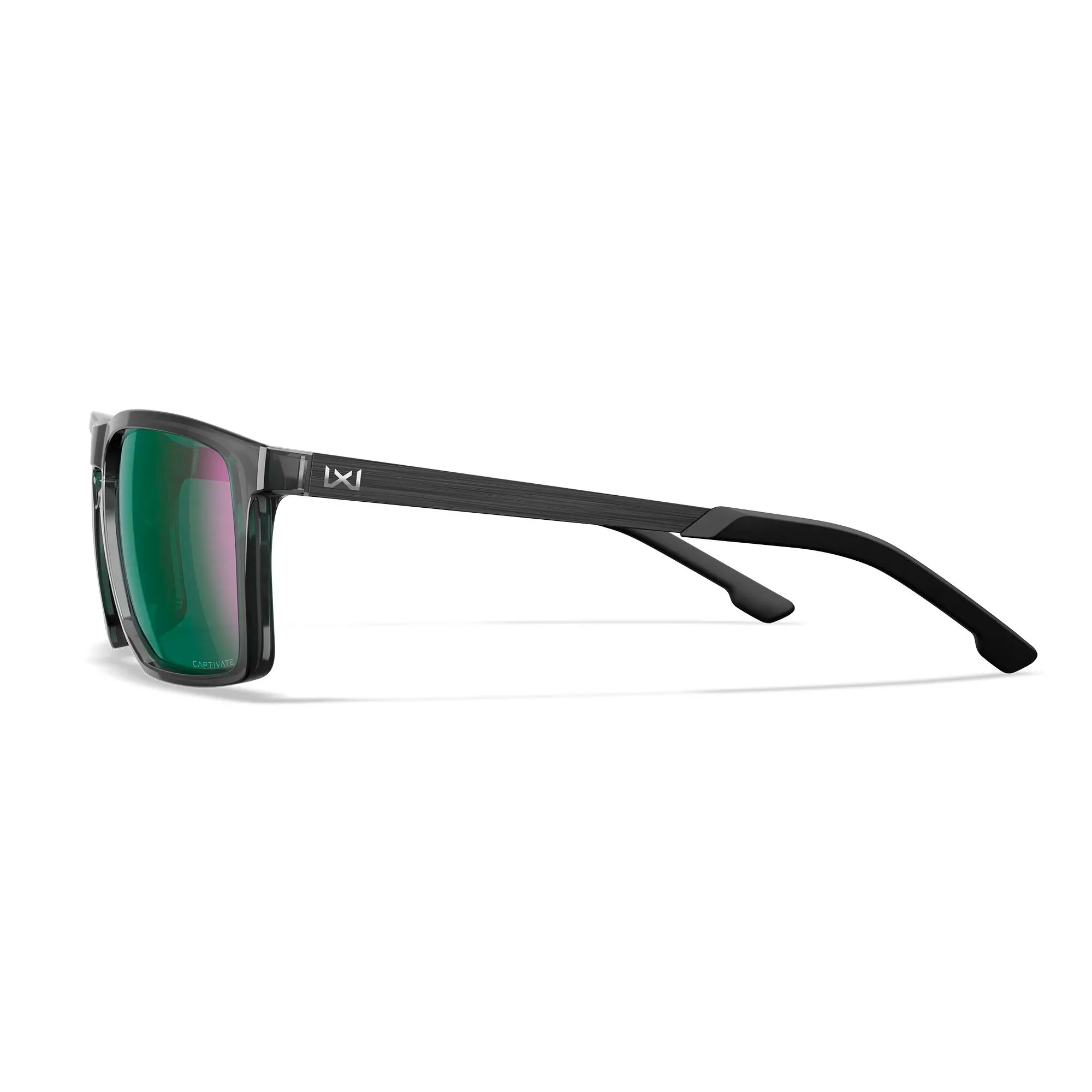 Wiley X - AXE Captivate Solbriller // Pol Green Mirror - Gloss Crystal Grey Frame - Image 3