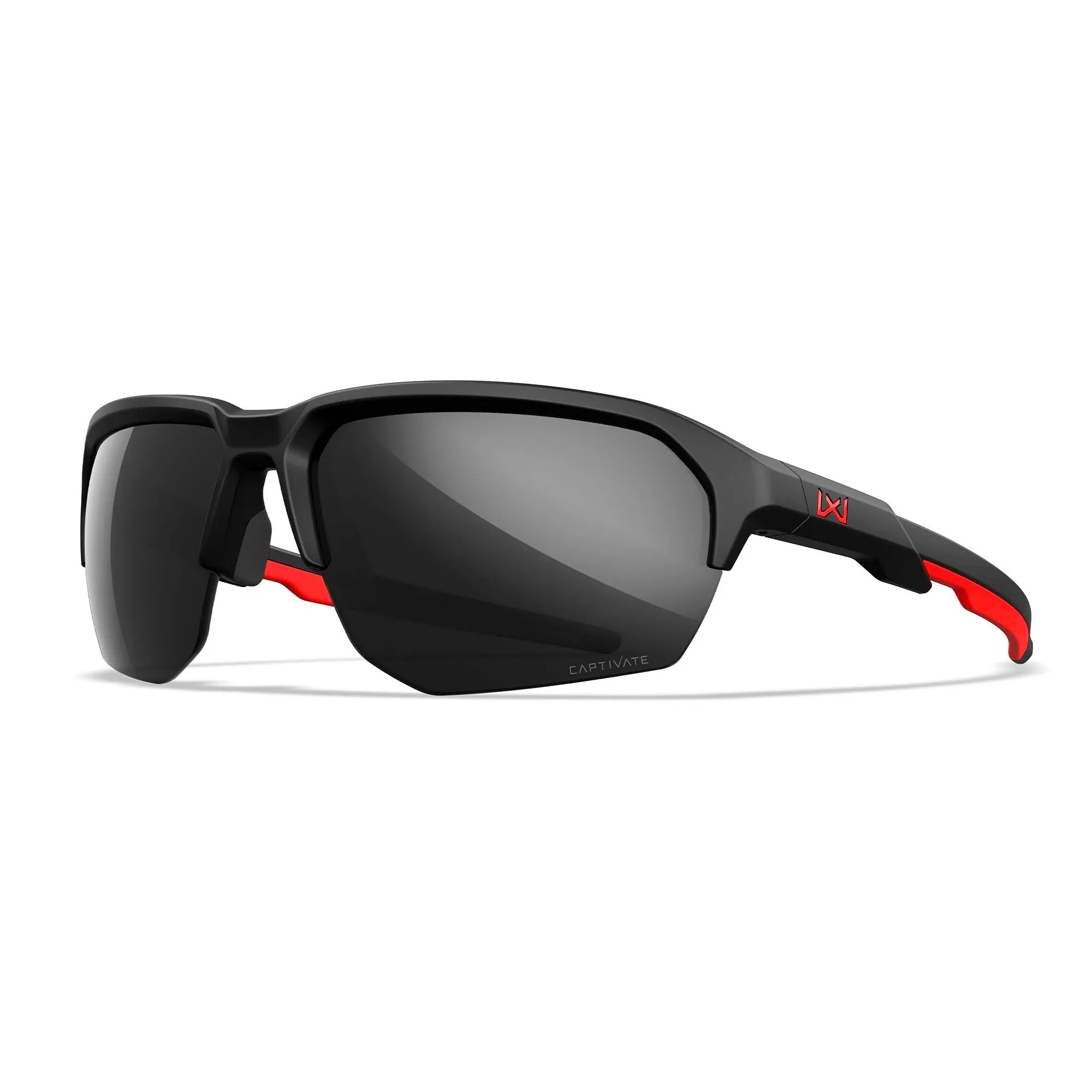 Wiley X - JAKL Captivate Solbriller // Black Mirror - Matte Black/Red Frame