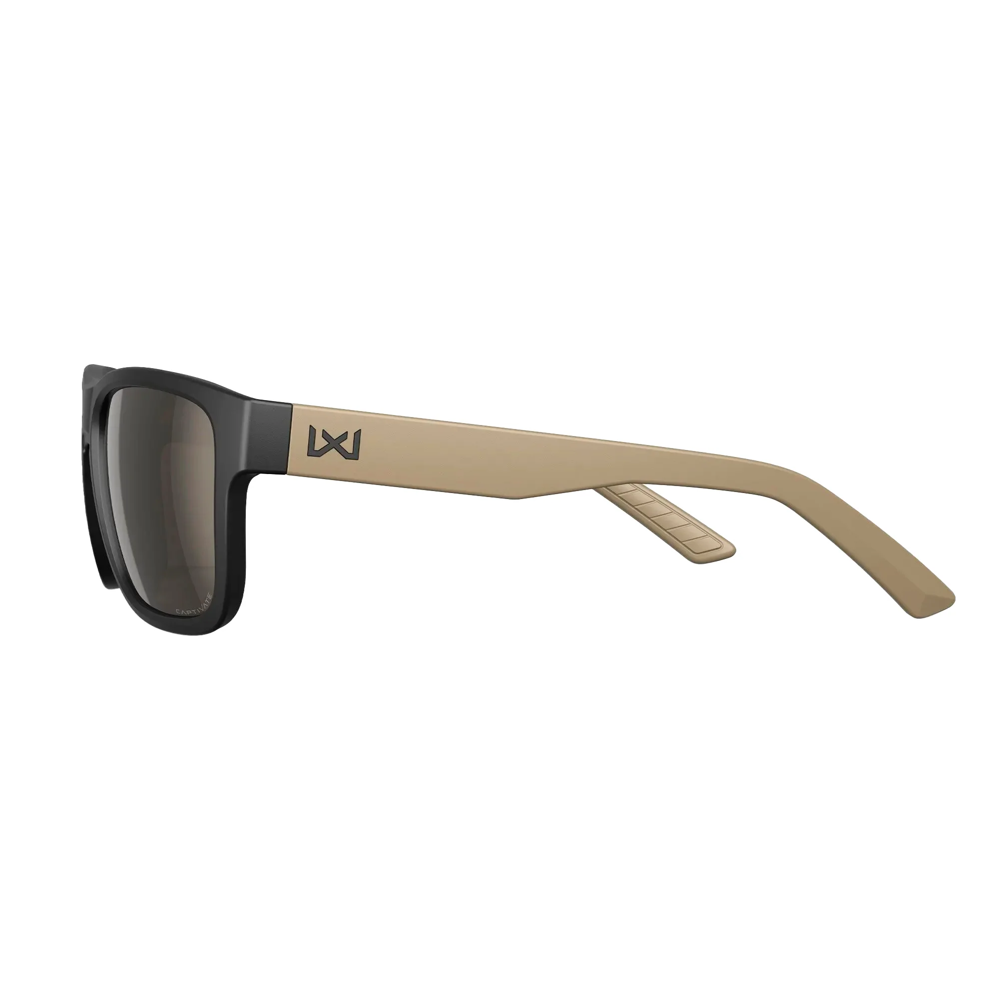Wiley X - OVATION Solbriller // Captivate Tungsten Mirror - Matte Black/Tan Frame - Image 3