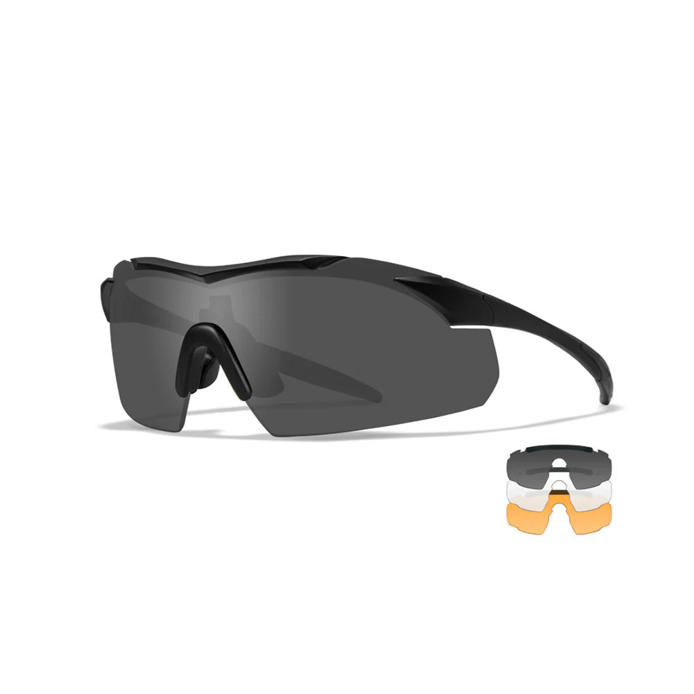 Wiley X - VAPOR 2.5 Black Frame Solbrille // 3 Linser