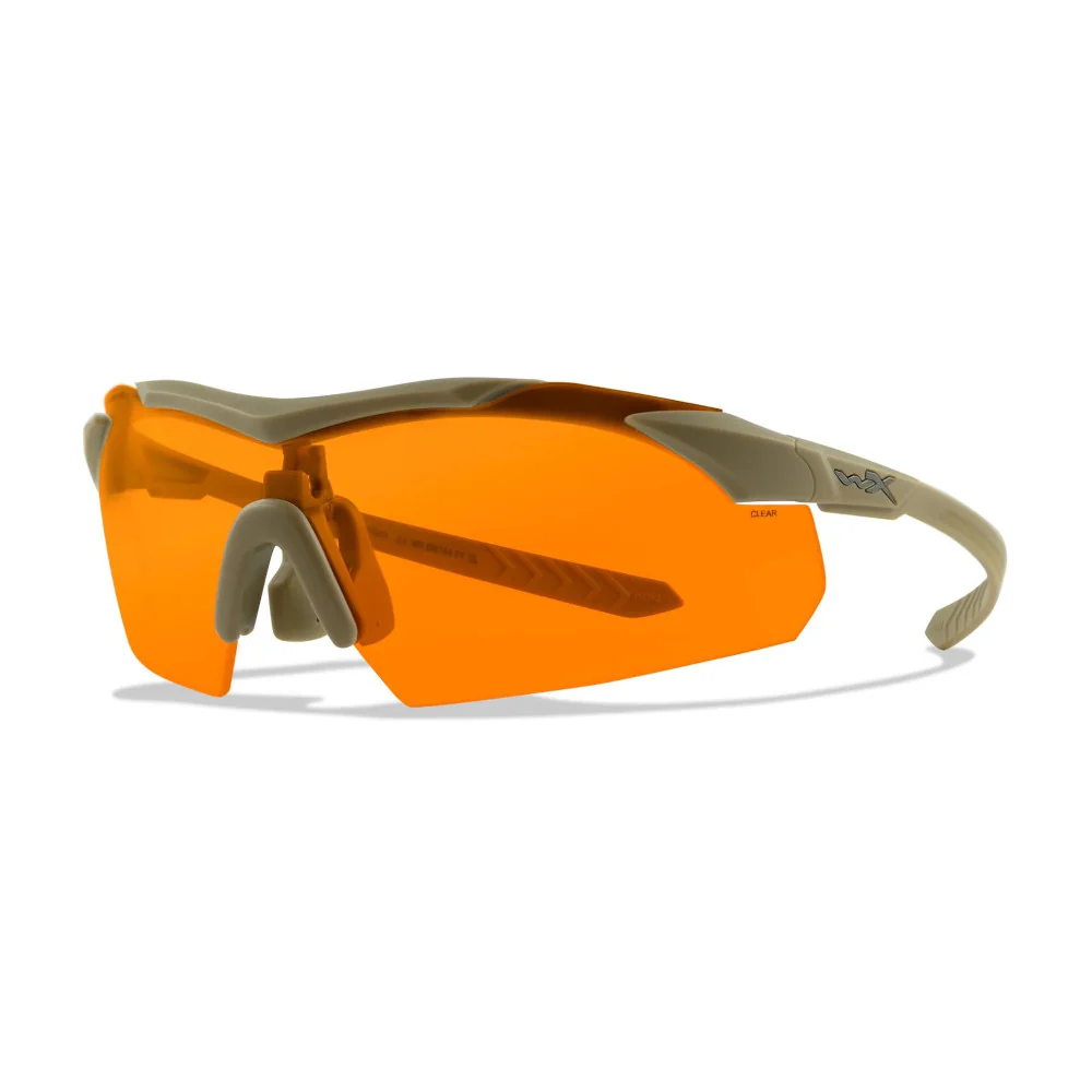 Wiley X - VAPOR COMM 2.5 Ballistiske Briller // Sandfarvet Stel - 3 Linser Grå/Klar/Orange - Image 2