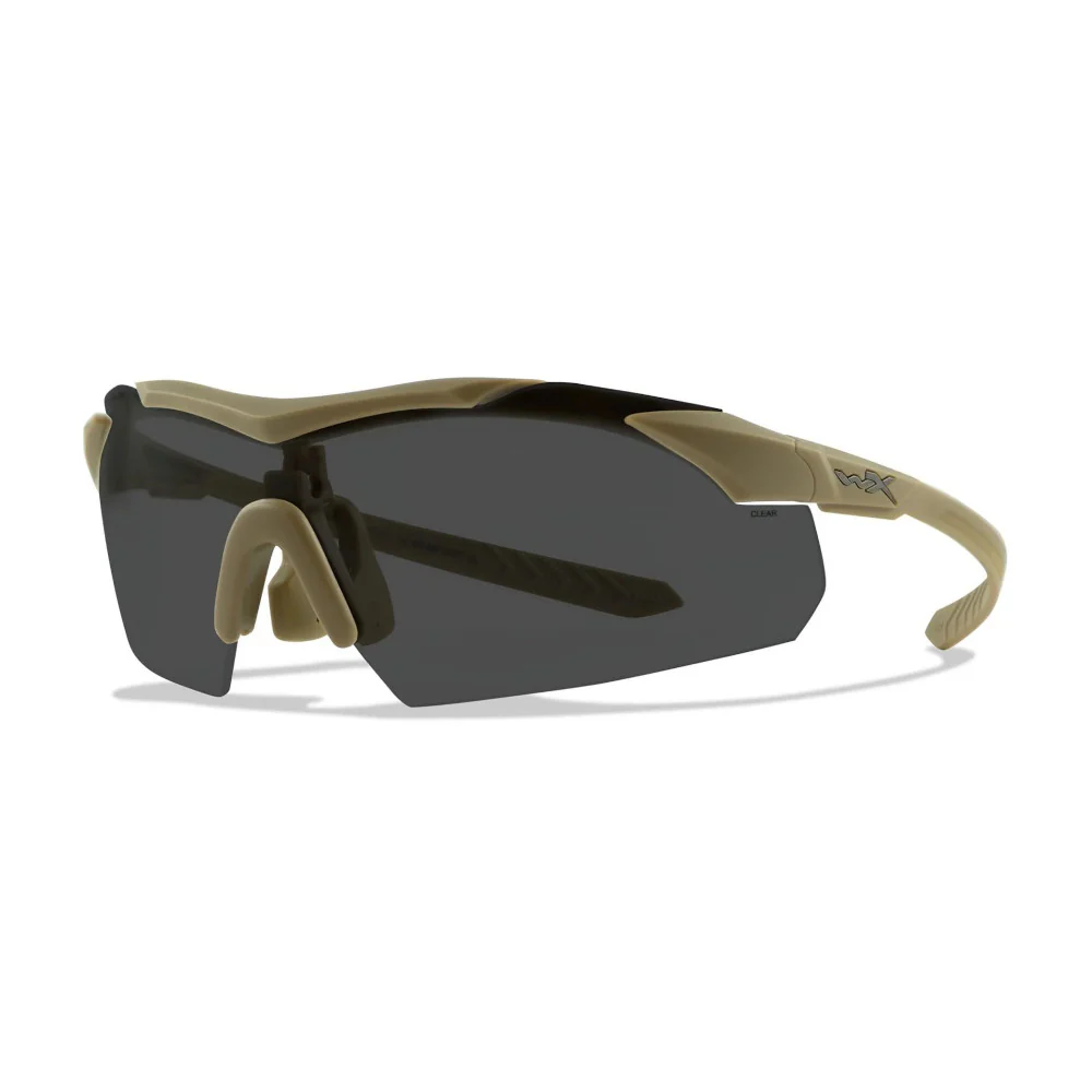 Wiley X - VAPOR COMM 2.5 Ballistiske Briller // Sandfarvet Stel - 3 Linser Grå/Klar/Orange - Image 3