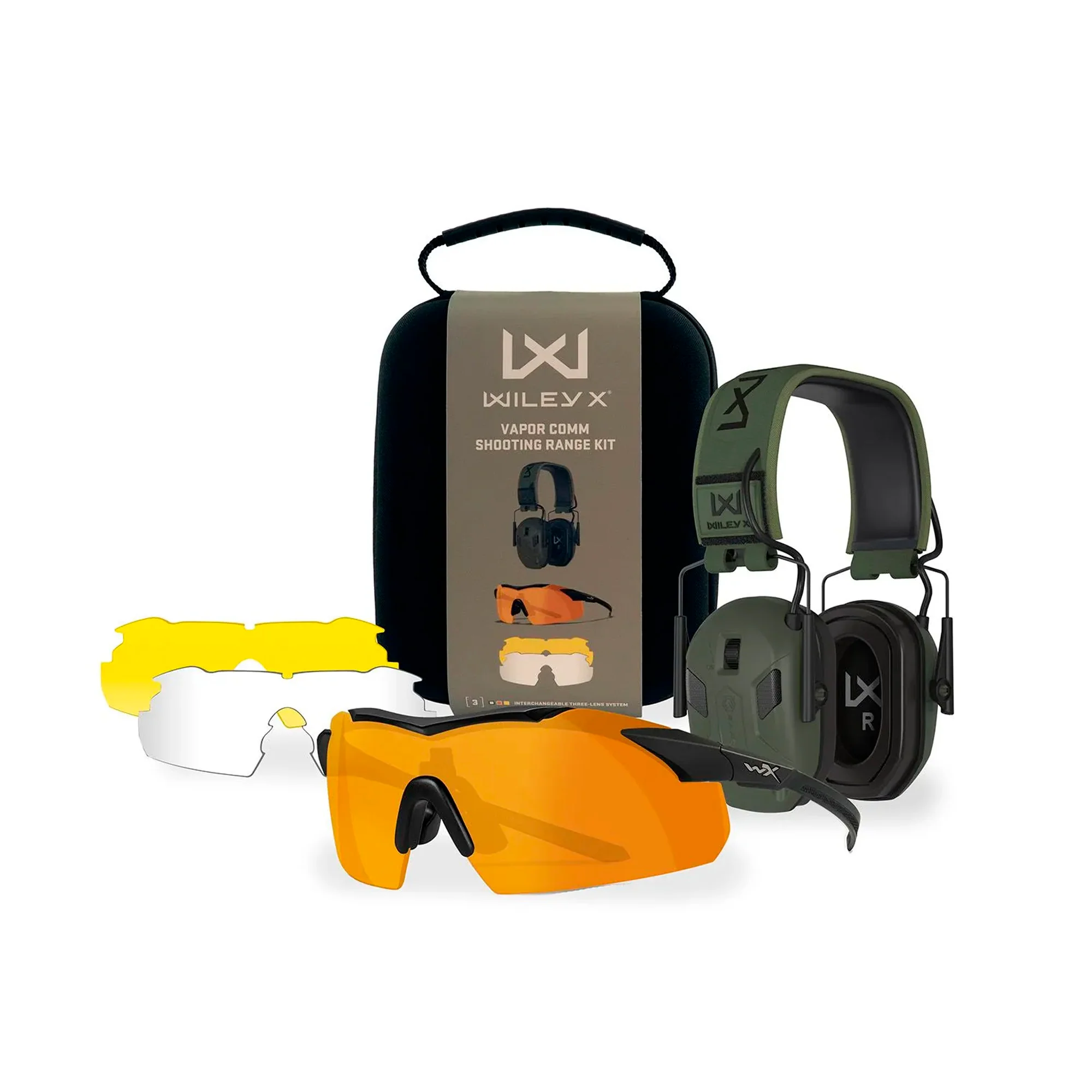 Wiley X - VAPOR COMM Shooting Range Kit med Earmor M300WXJ Aktiv Høreværn - Image 5