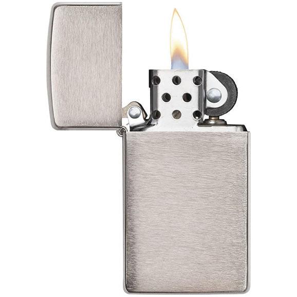 Zippo - Slim Brushed Chrome Lighter - Image 3