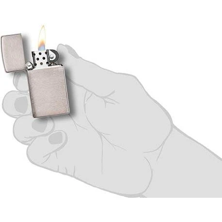 Zippo - Slim Brushed Chrome Lighter - Image 4